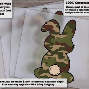 Army Rabbit Color Pages Custom Army Camo Bunny Rabbit Ready to Press DTF Design Transfer for ...