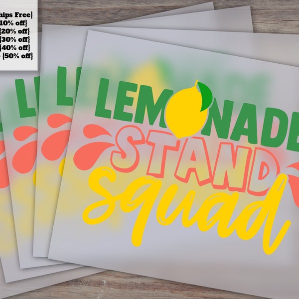 Commercial Use Lemonade Stand Squad Print | Ready-to-Press Heat Transfer, DTF | Lemonade Cart Art