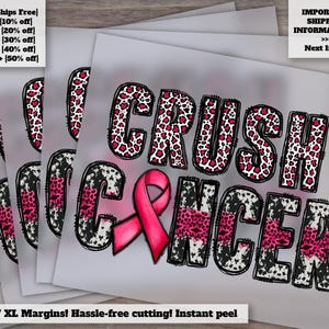 Crush Cancer Dtf File, Cancer Dtf, Breast Cancer Dtf, Digital Transfer Print Transfer, Digital Transfer Prints, Sublimation Print