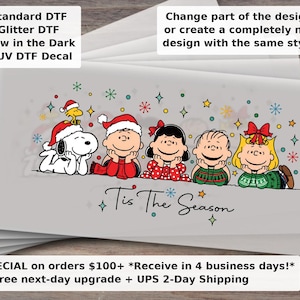 Transferencia DTF de dibujos animados navideños retro / Diseño vintage de amigos navideños / Clásico y acogedor diseño navideño familiar a juego, listo para imprimir.