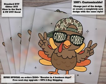 Thanksgiving Boys Turkey Camo Peace , Turkey Camo Cap boy , Coolest Turkey At The Table, Thanksgiving Kids Shirt design DTF Transfer Ready t