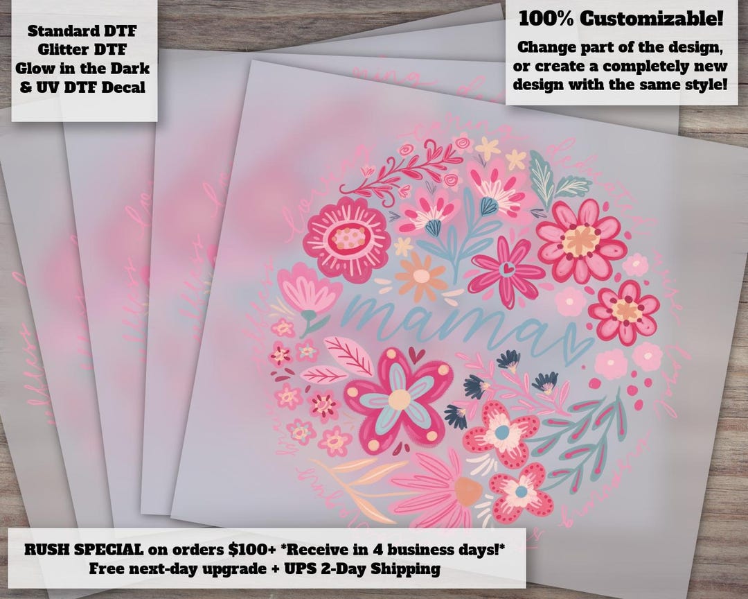 Boho Floral Mama Heat Transfer for Moms DTF Ready to Press - Etsy