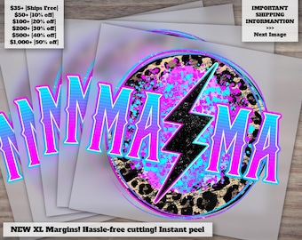 Mama Dtf, Leopard Mama Dtf, Mama Lightning Bolt Dtf, Mama Dtf, Retro Print, Mama Digital Transfer Print, sublimation Print, sublimation DTF