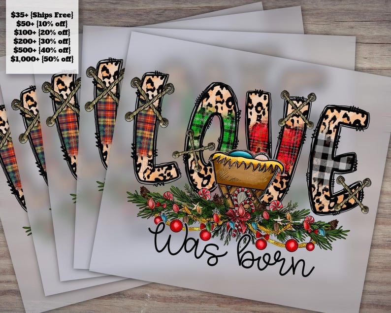 Nativity Christmas True Love Jesus Baby, Western Leopard Design, Heat