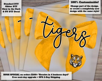 Custom Mascot | Tigers | Mascot | Tigers JPEG | Preppy Mascot | Trendy Mascot DTF Transfer Ready to Press
