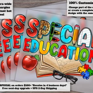 Teacher's Day Special Education Design, Western Teacher Imagery, Ready-to-Press, Heat Transfer and DTF Capabilities, Online Shop Exclusive
