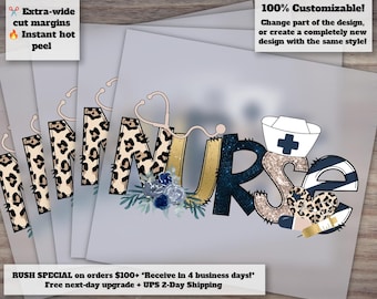 Ready to Press Leopard and Cheetah Nurse Designs for Sublimation Transfer, Shirt, Tumbler and More - Commercial Use