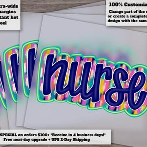 Hand Drawn Nurse Art Design - RN Graphic for Heat Transfer, DTF, Dye Sublimation - Ready to Press, Vibrant Colors image 1