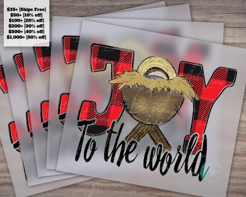 Baby Jesus Nativity Design Joy to the World Christmas Art for Heat