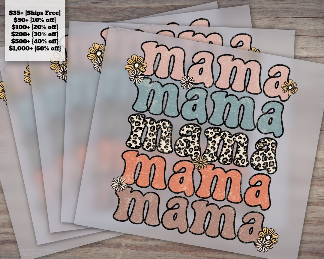 Leopard Print Mama Shirt Design for Mother's Day Ready to Press Heat ...