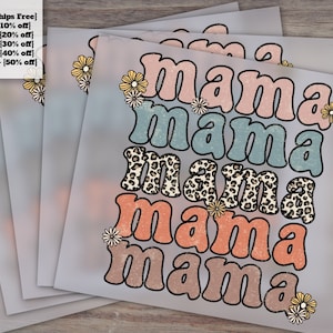 Leopard Print Mama Shirt Design for Mother's Day - Ready to Press Heat Transfer Design - Perfect for DTF Applications