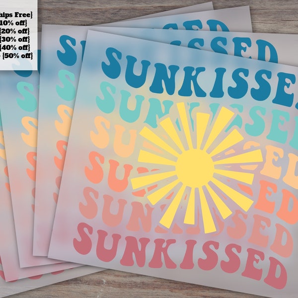 Sunkissed Summer Retro Design, Beach and Lake Theme, Summer Shirt Transfer, Boho Summer Heat Press, DTF Ready-to-Press Designs