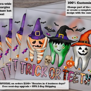 Conception de dents d'infirmière Halloween, fichiers Cricut Happy Halloween, transfert thermique dentaire et occidental, prêt à l'emploi DTF