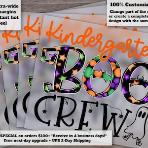 Boo Crew Kindergarten Halloween Design - Spooky Vibes Heat Transfer and DTF Ready to Press