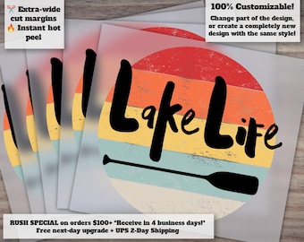 Retro Lake Life Heat Transfer Design, Ready-to-Press DTF | Ideal for Clothing and Accessories
