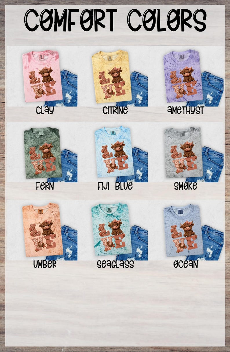 Highland Cow Valentine DTF Heat Transfer Faux Crochet Yarn Design image 7