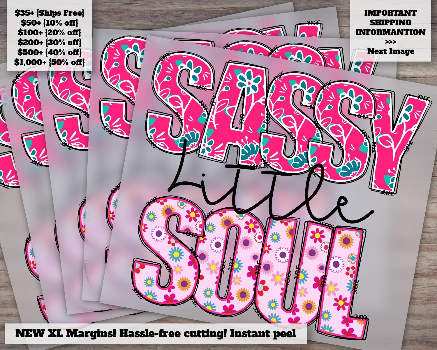 Sassy Little Soul Kids Design, Toddler and Baby Heat Transfer, DTF Ready to Press, Girl Design for Shirt Printing