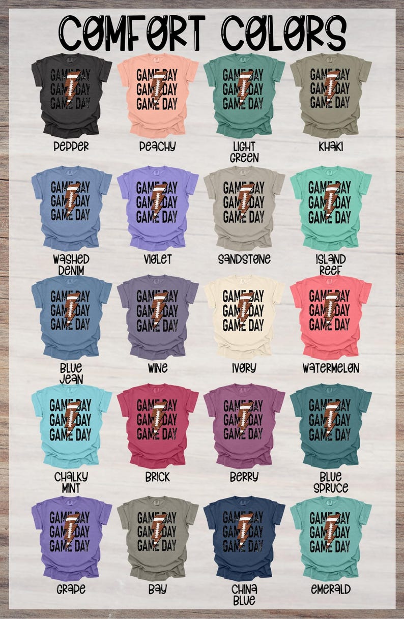 Game Day Football Lightning Bolt Dtf, Digital Transfer Print, Distressed Football Dtf, Heat Press, Stacked Football Print, sublimation Print image 5
