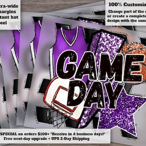 Game Day Basketball - Faux Embroidery, Sequins, Glitter Graphics - Ready for Heat Transfer, DTF Press