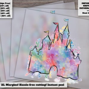 DTF Transfers - Watercolor Kingdom, Ready to Press, Hot Peel, Trendy and Heat Resistant Magic Castle Transfers
