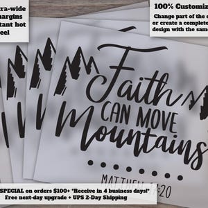 Christian DTF Prints | Ready to Press Matthew 17:20 Scripture Cut Transfers |Inspiring Religious Quote Bible Verse Faith Transfers