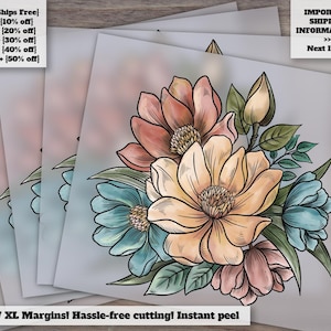 Custom DTF Prints w/Floral Bouquet and Watercolor Flowers - Women&#39;s Gift