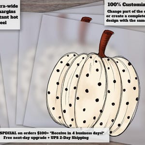 Polka Dot Pumpkin Hand Drawn Design for Fall Thanksgiving Halloween Heat Transfer DTF - Etsy Shop Listing