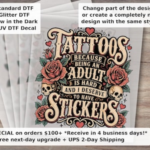 Tattoo Lover Funny Adulting Ready-to-Press DTF Transfer | Retro Gothic Coquette Vintage Western Sarcastic Quote Tee