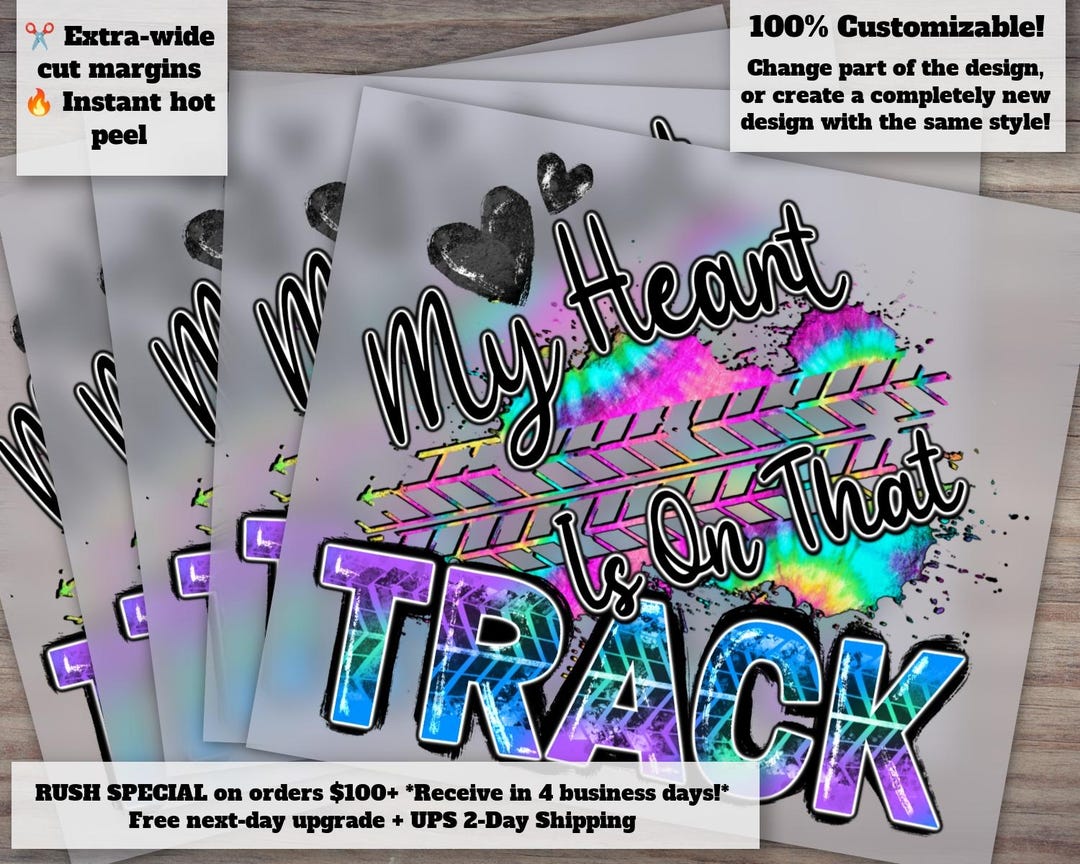 Racing Heart Track Design | Game Day and Sport Craft | Ready to Press ...