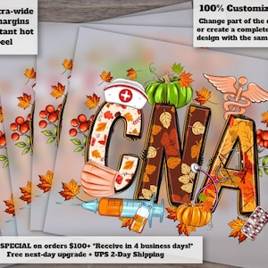 Autumn CNA Certified Nursing Assistant Design, Fall Vibes for Nurses, Hello Fall Theme, Ready to Press Heat Transfer, DTF