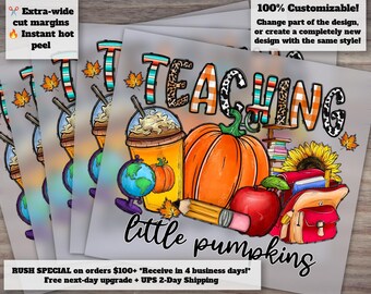 Teaching Little Pumpkins Dtf Digital Transfer Print, Teacher Dtf, School Thanksgiving Dtf, Fall Leaves Dtf, Pumpkin Dtf, Fall Dtf