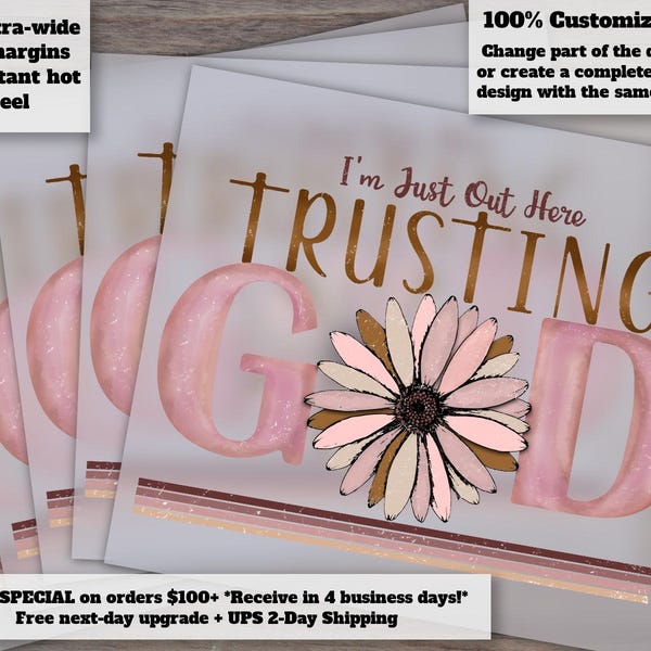 Trust in God Christian Quote Design | Ready to Press Religious Heat Transfer DTF | Jesus and Faith-Based Designs