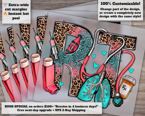 Respiratory Therapist and Nurse Design for Heat Transfer and DTF, Ready-to-Press, Western RT, Nurse Love, Digital Files