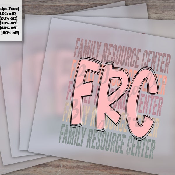 Family Resource Center Clip Art Sticker - Waterslide, Heat Transfer, DTF, DTG Design - Ready to Press