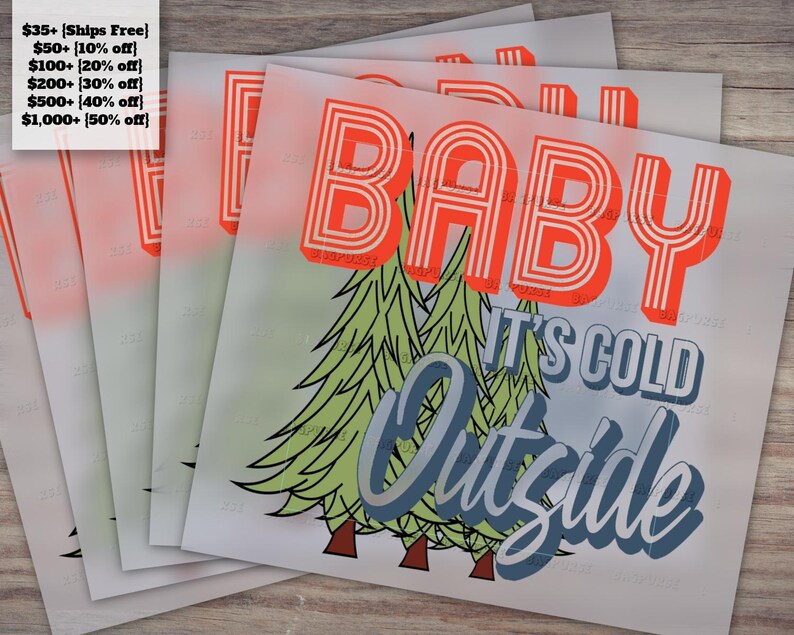 Retro Baby It's Cold Outside Christmas Design Winter Heat Transfer
