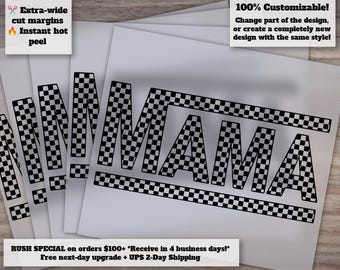Black Checkered Vans Mama Hot Peel DTF Transfers, Trendy Mom Prints, Ready to Press, Heat Transfer, Stylish DTF for Moms