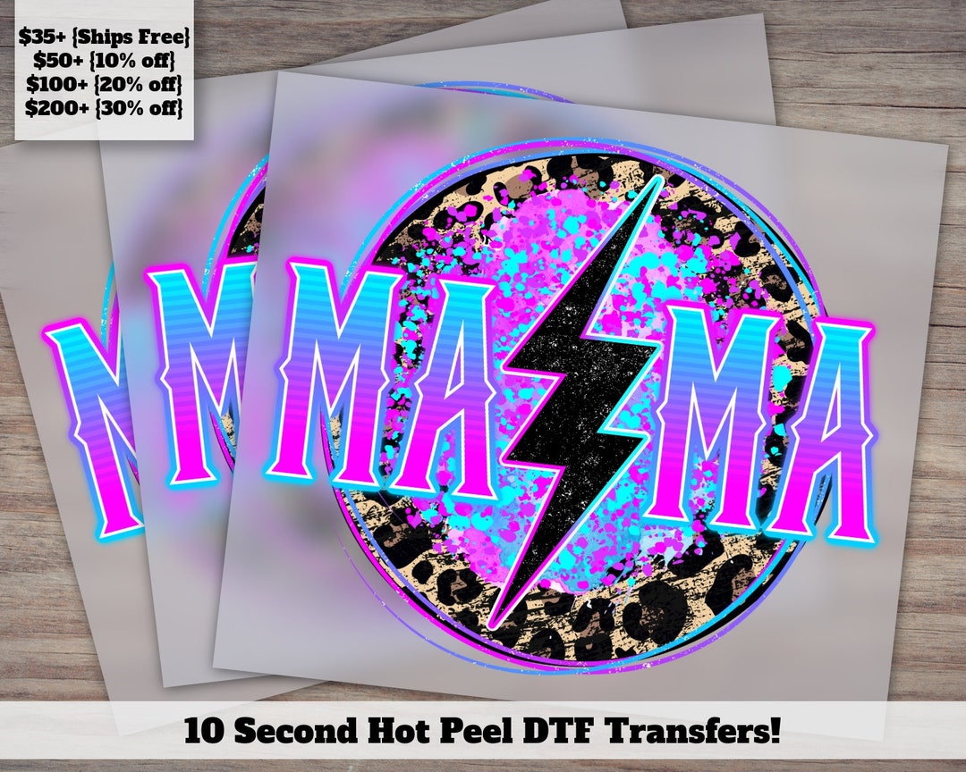 Mama Dtf Leopard Mama Dtf Mama Lightning Bolt Dtf Mama Dtf - Etsy
