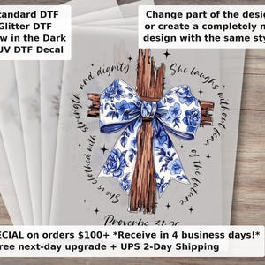 Proverbs Coquette Cross Faith Ready to Press DTF Transfer | Trendy Bible Verse Jesus God Heat Transfer