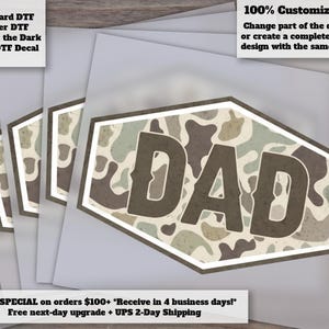 Trendy Duck Camo Dad DTF Heat Transfer Ready to Press afbeelding 1