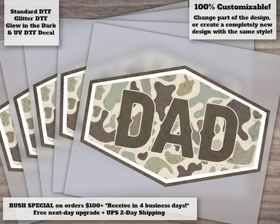 Trendy Duck Camo Dad DTF Heat Transfer Ready to Press