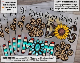 Kinda Busy Being A Dog Mom Dtf, Mom Dtf, Dog Dtf, Western Dtf, Digital Transfer Prints, Sunflower Dtf, Digital Art, Digital Print