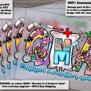 QMA Qualified Medication Aide Graphic, Western Nurse Life Design, Ready to Press Heat Transfer, DTF Nurse Art for Etsy Shop