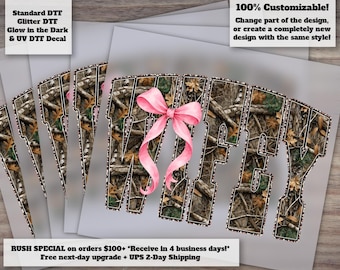 Retro Hunting Wifey Camo Distressed Heat Transfer Ready to Press