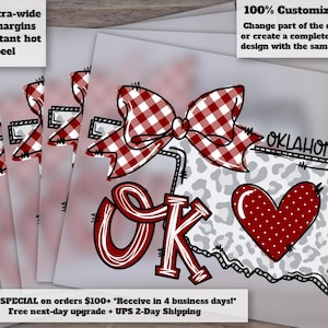 Oklahoma State Doodle in Red - Ideal for Heat Transfer, DTF, Ready-to-Press Products