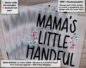 New Baby Girl Design, Infant Heat Transfer, Mama's Little Handful, for Kids' DTF, Ready to Press