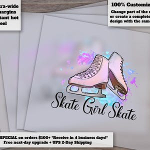 Ice Skating and Figure Skating Designs for Winter: Heat Transfer, DTF Ready-to-Press, Perfect for Sublimation
