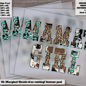 Mama&#39;s Girl Dtf, Western Dtf, Gemstone Turquoise, Digital Transfer Prints, Print Transfer, Girl Dtf, Mama Dtf, Cowhide Dtf