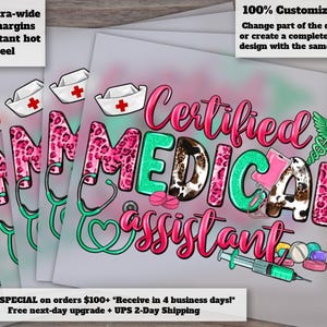 Certified Medical Assistant and Nurse Life Designs, Ready to Press CMA Nurse, Nursing Heat Transfer, DTF, SEO-Optimized Etsy Shop Listing