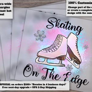 Edge Ice Skating and Figure Skating Designs for Winter Ready to Press, Heat Transfer, DTF