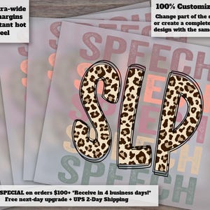 Back to School Speech Language Pathologist Design | Heat Transfer | Waterslide Ready to Press - DTF | Cheetah Leopard Pattern